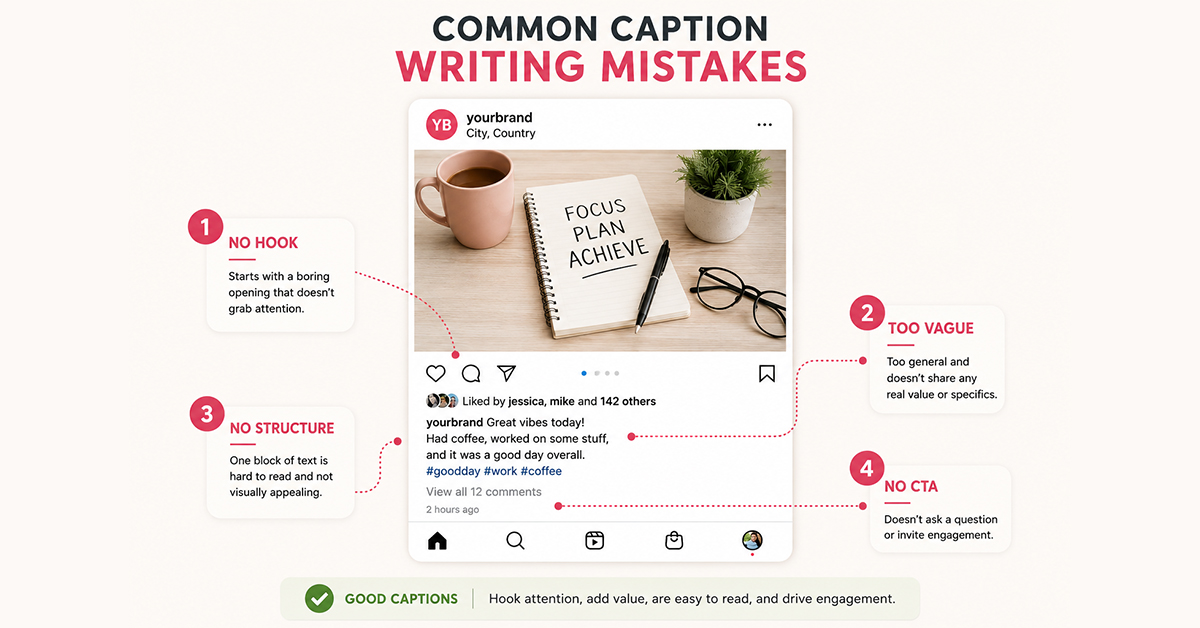 Common caption writing mistakes